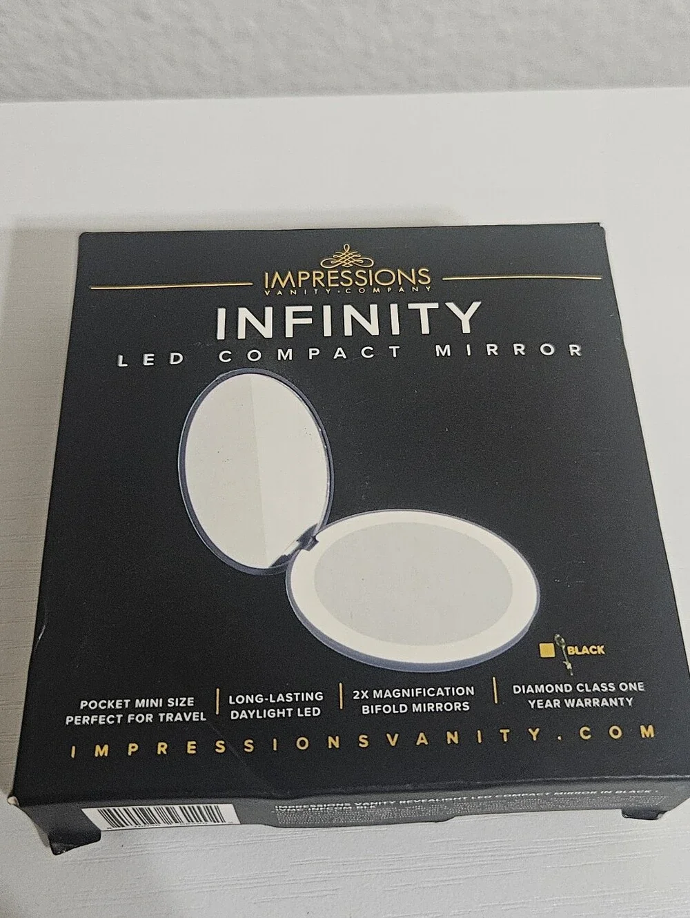 Impressions Infinity LED Compact Mirror - Black
